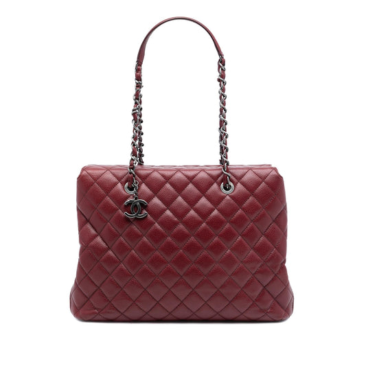 Chanel Large CC Quilted Caviar City Shopping Tote