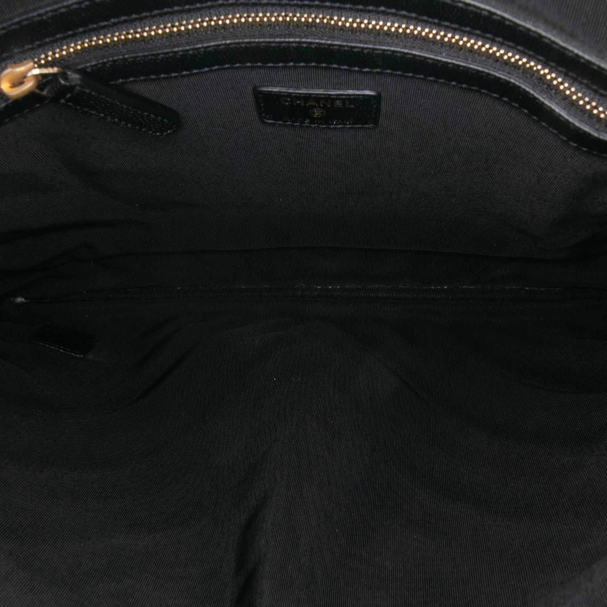 Chanel Large Chevron Caviar Ancient Greek Charms O Case Clutch