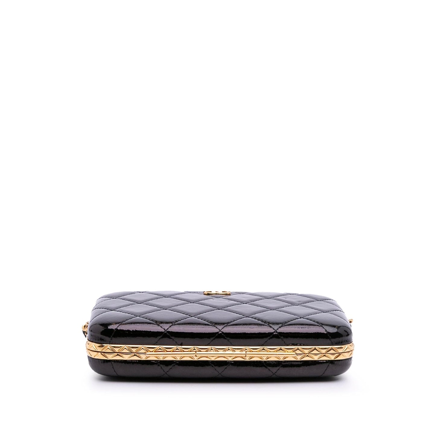 Chanel Large Glazed Goatskin Box With Chain