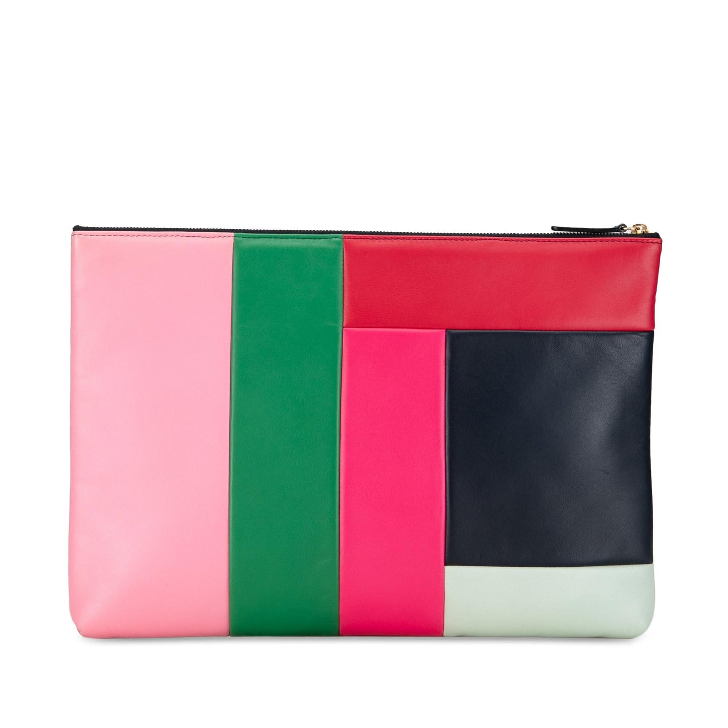 Chanel Large Lambskin Colorblock Patchwork O Case (SHG-sUlH9O) Clutch