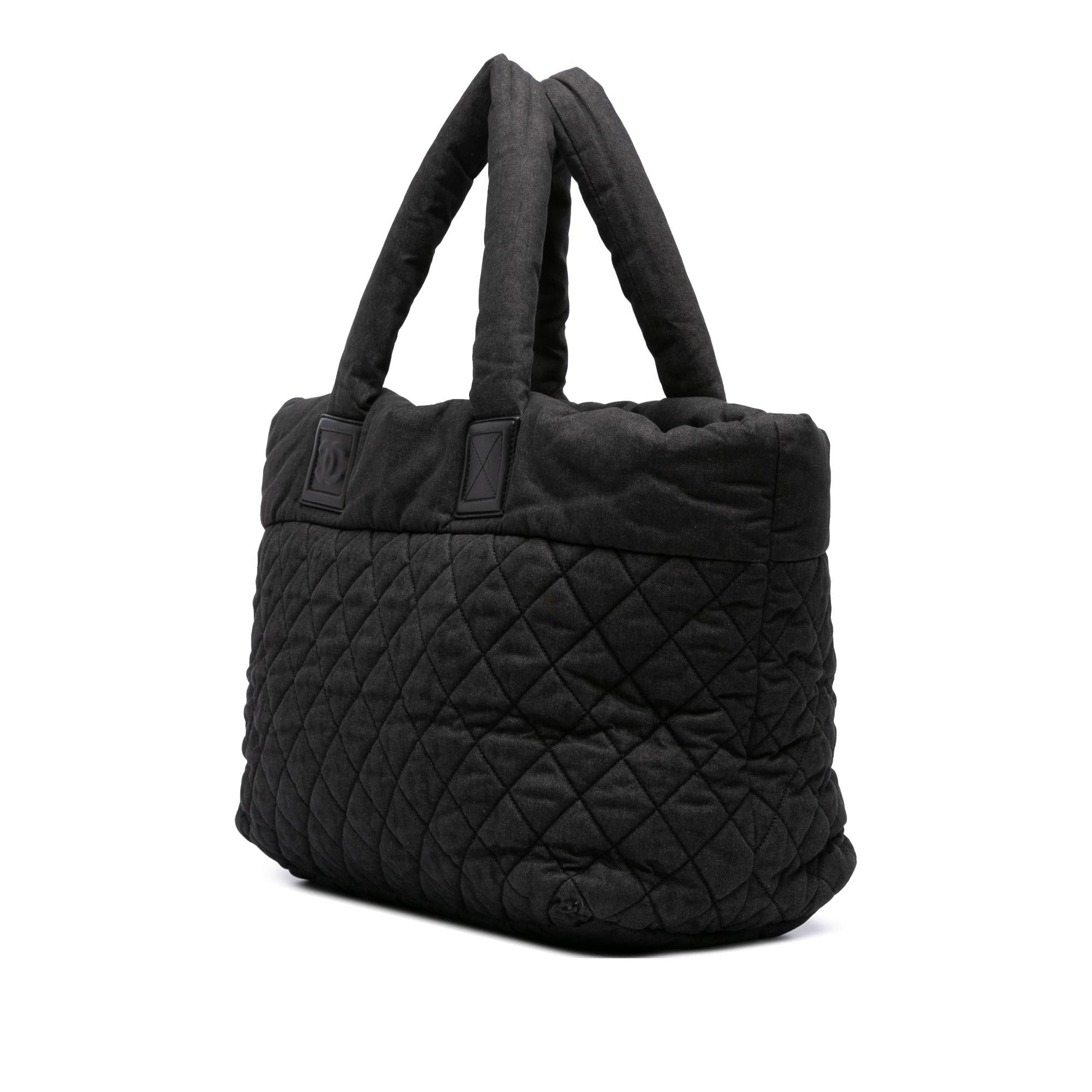 Chanel Large Quilted Denim Coco Cocoon Tote