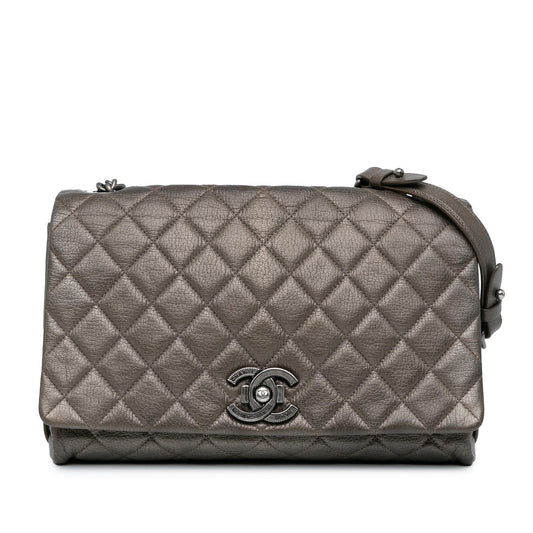 Chanel Large Quilted Goatskin City Rock Flap (SHG-fwEZu2) Shoulder Bag
