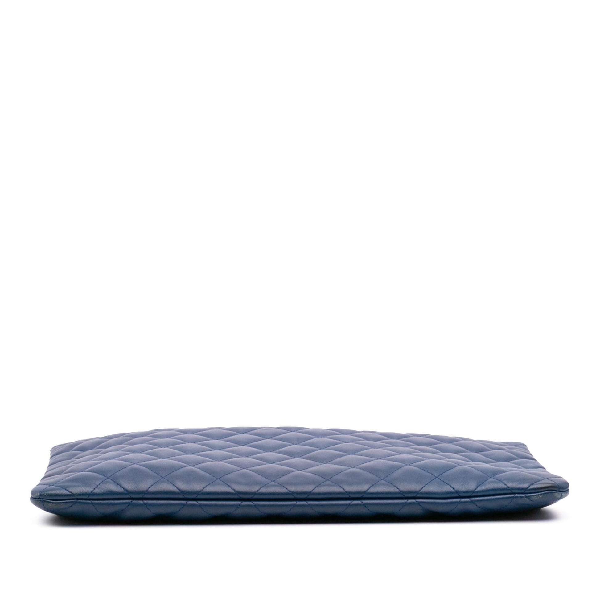 Chanel Large Quilted Lambskin O Case Clutch