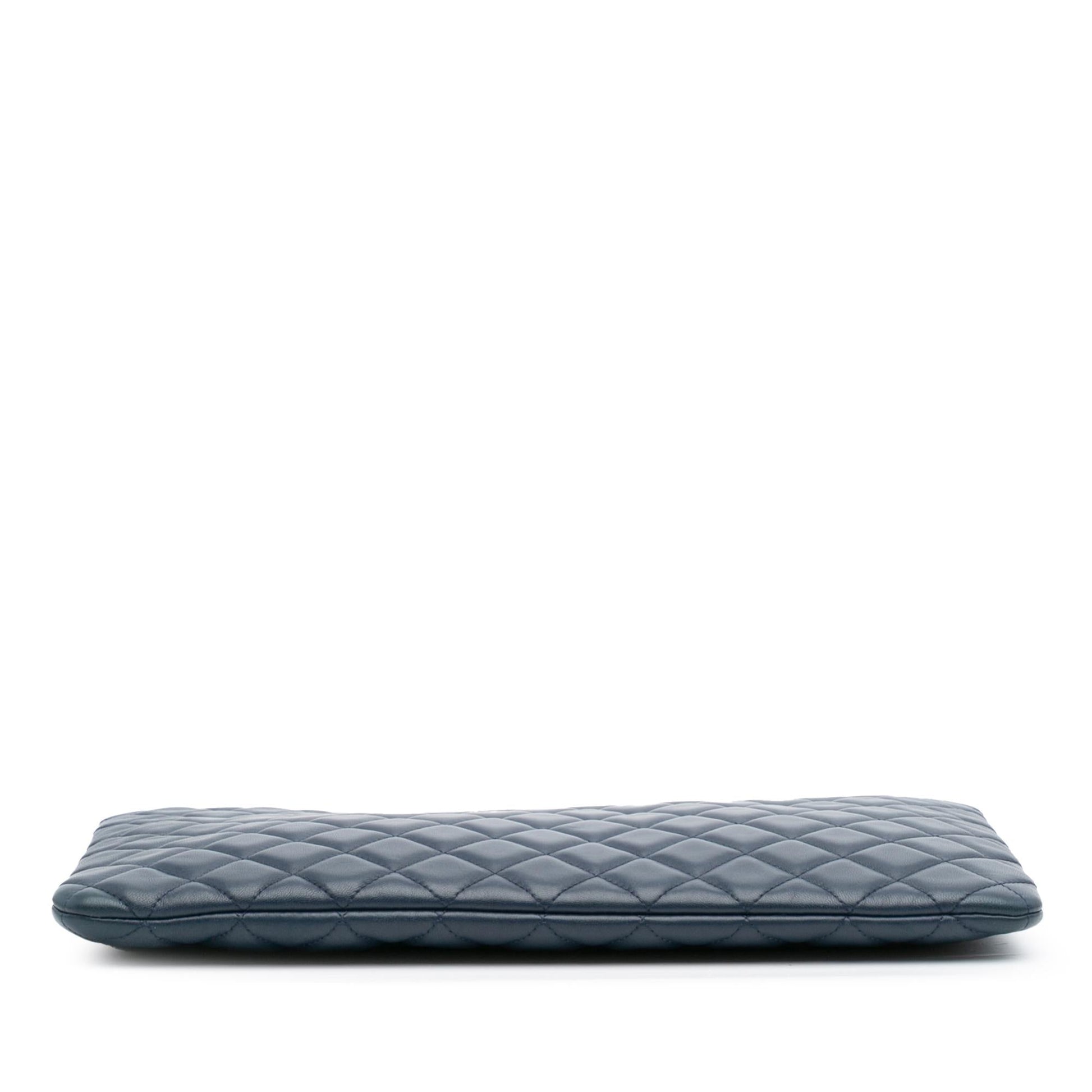 Chanel Large Quilted Lambskin O Case Clutch