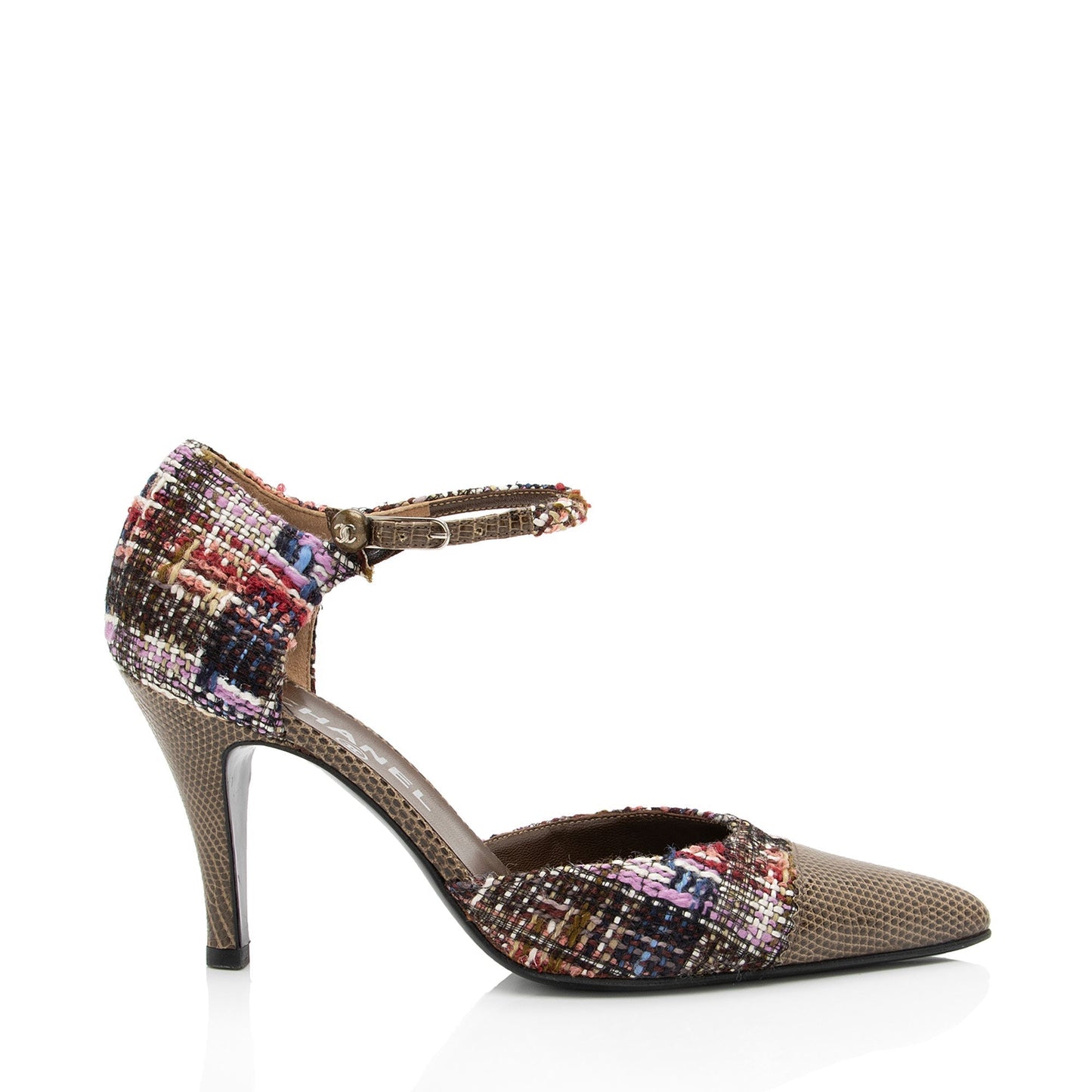 Chanel Lizard Tweed D'Orsay Pumps - Size 8 / 38 (SHF-sa4scJ) Handbag