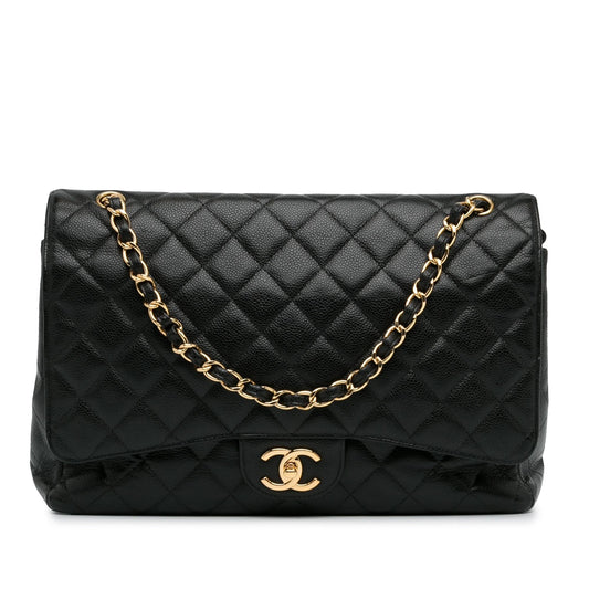 Chanel Maxi Classic Caviar Double Flap (SHG-Nah1rf) Shoulder Bag
