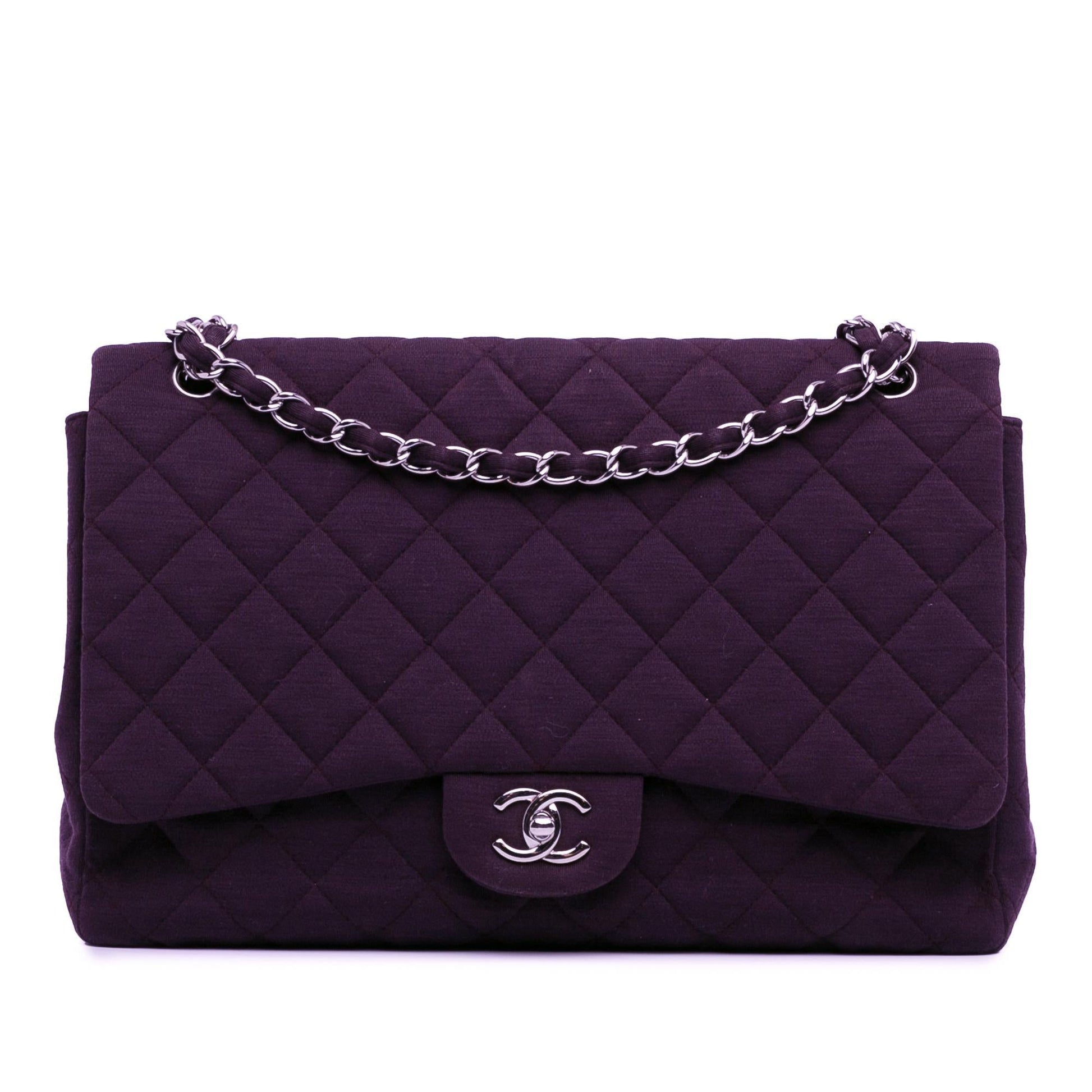 Chanel Maxi Classic Jersey Single Flap (SHG-0jPdOf) Shoulder Bag