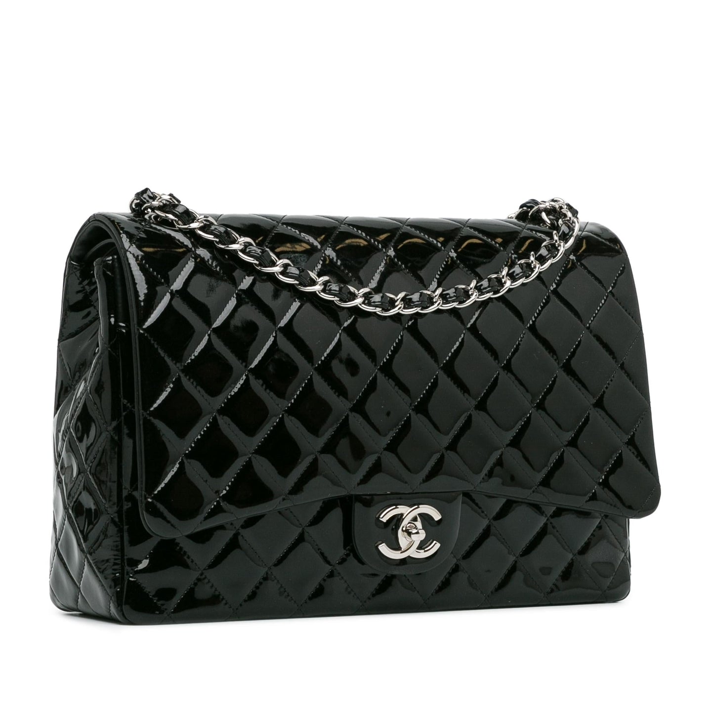 Chanel Maxi Classic Patent Double Flap (SHG-WJjEtr) Shoulder Bag