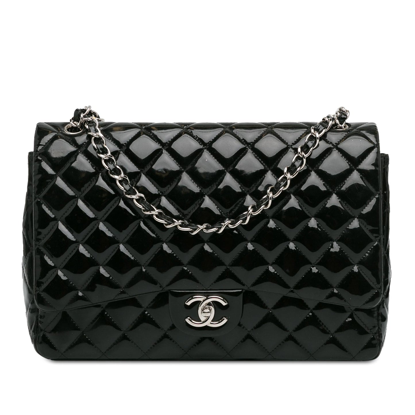 Chanel Maxi Classic Patent Double Flap (SHG-ZO43LK) Shoulder Bag