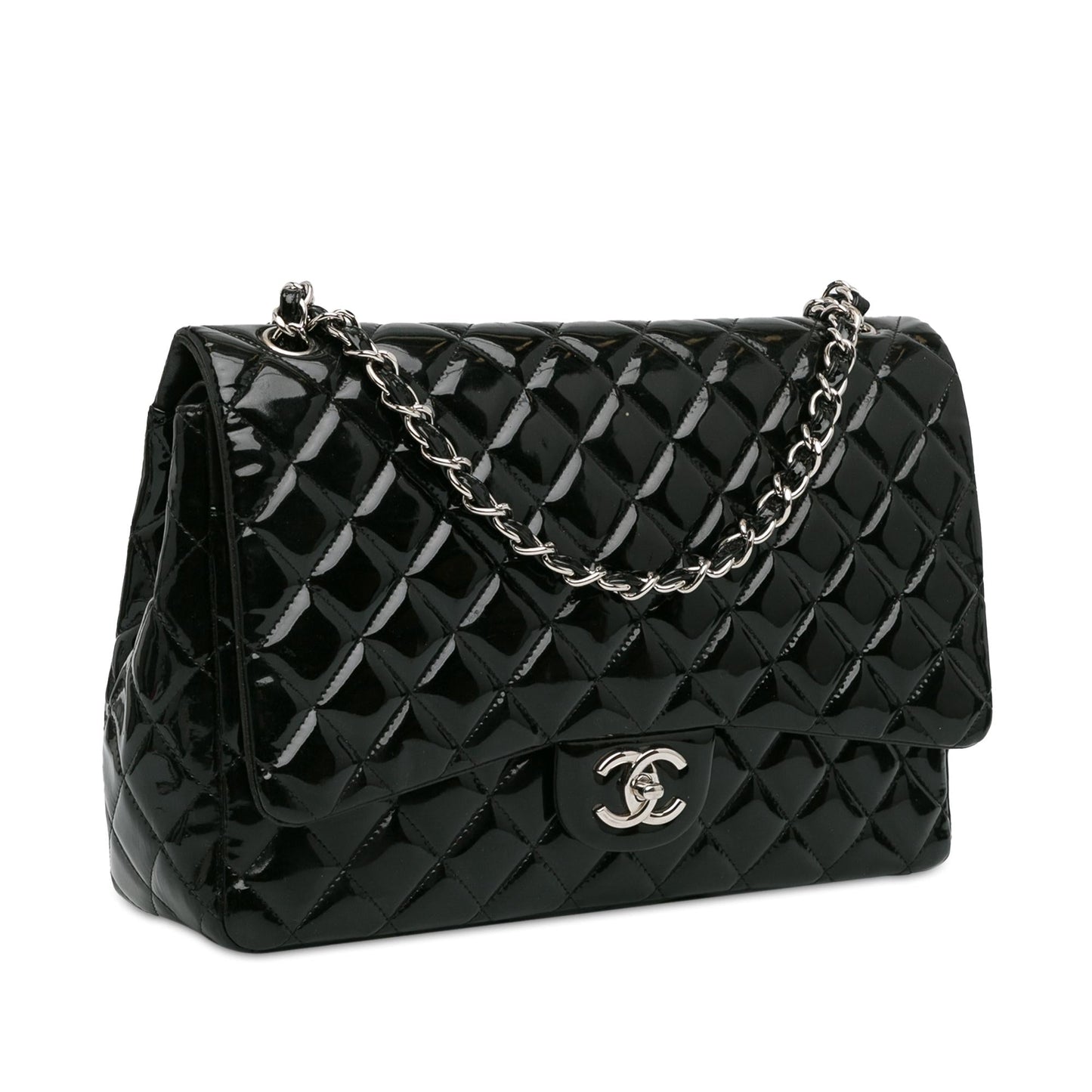 Chanel Maxi Classic Patent Double Flap (SHG-ZO43LK) Shoulder Bag