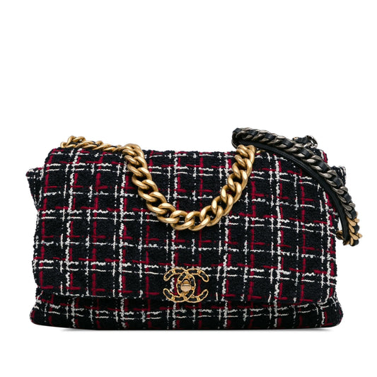 Chanel Maxi Tweed 19 Flap (SHG-KTxJdG) Shoulder Bag