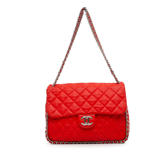 Chanel Maxi Washed Lambskin Chain Around Flap (SHG-io9S1p) Shoulder Bag
