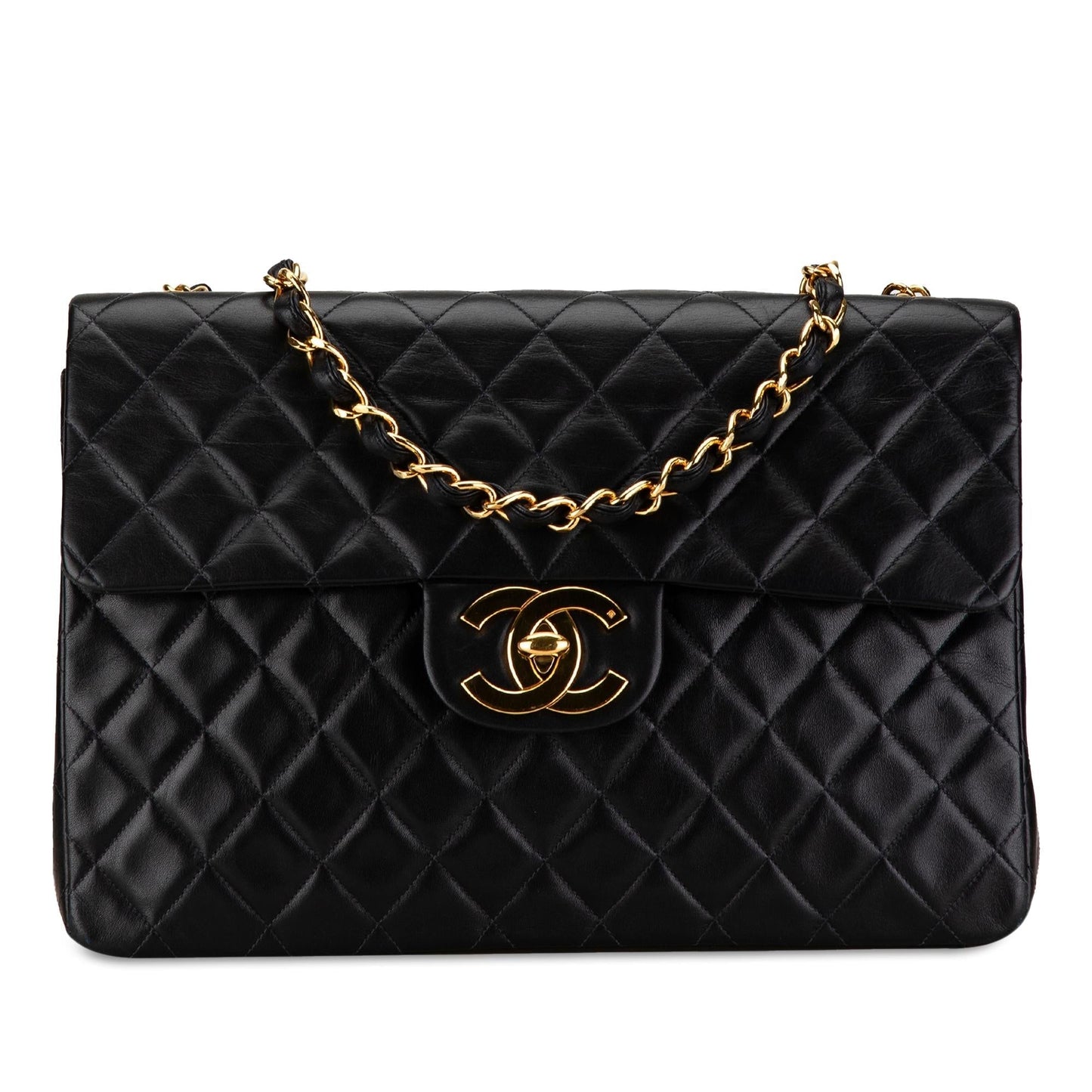 Chanel Maxi XL Classic Lambskin Single Flap (SHG-vNBmIg) Shoulder Bag