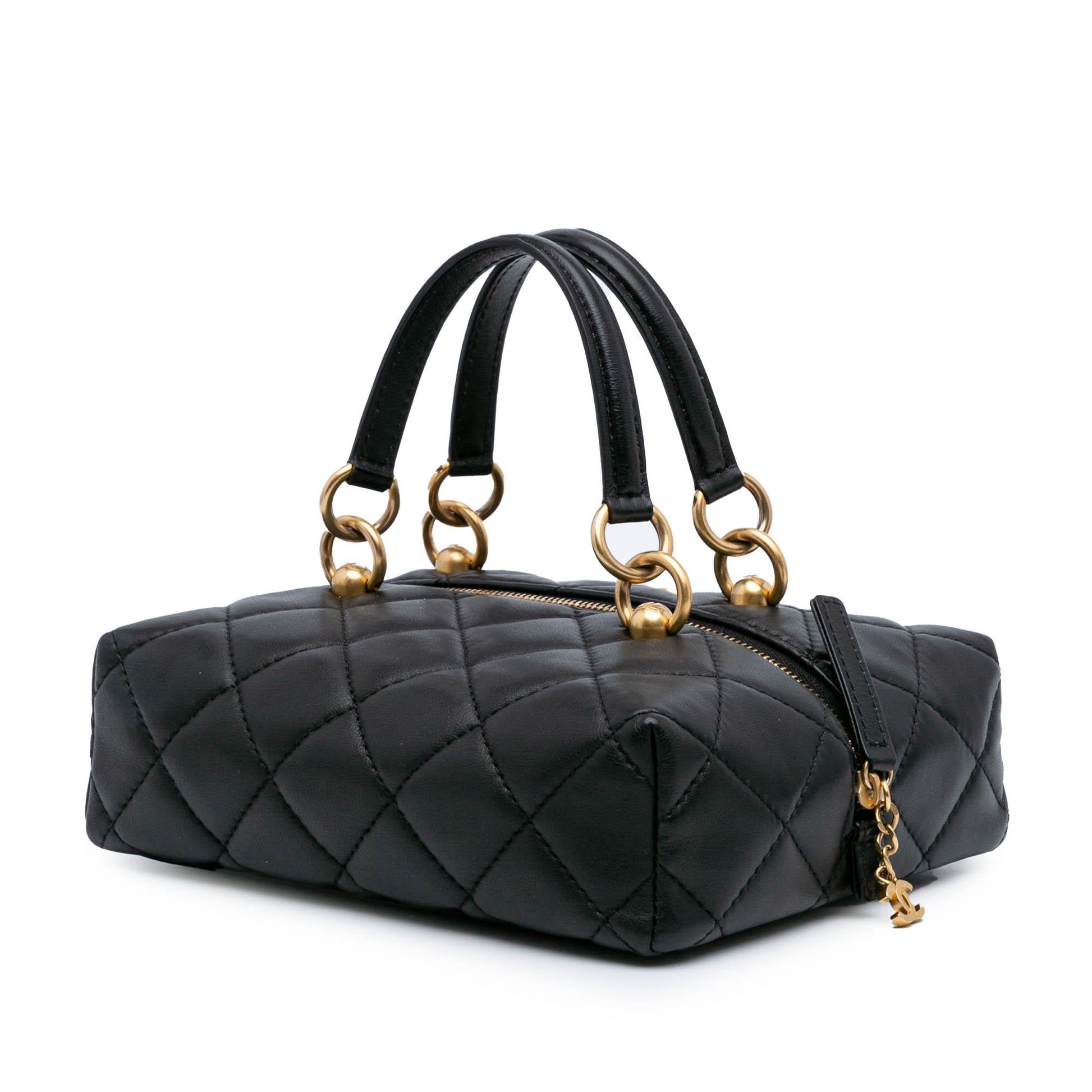 Chanel Métiers d'Art CC Quilted Lambskin Box Top Handle Satchel