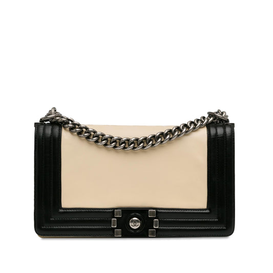 Chanel Medium Bicolor Calfskin Boy Flap (SHG-EWjcMu) Shoulder Bag