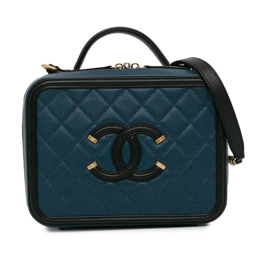 Chanel Medium Bicolor Caviar CC Filigree Vanity Case (SHG-FS85RY) Handbag