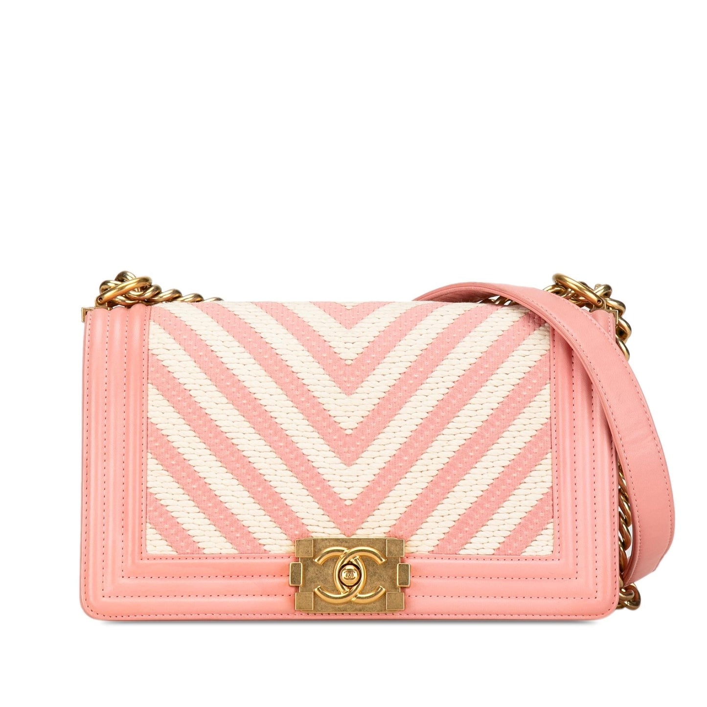 Chanel Medium Braided Chevron Boy Flap (SHG-9hhRjC) Crossbody