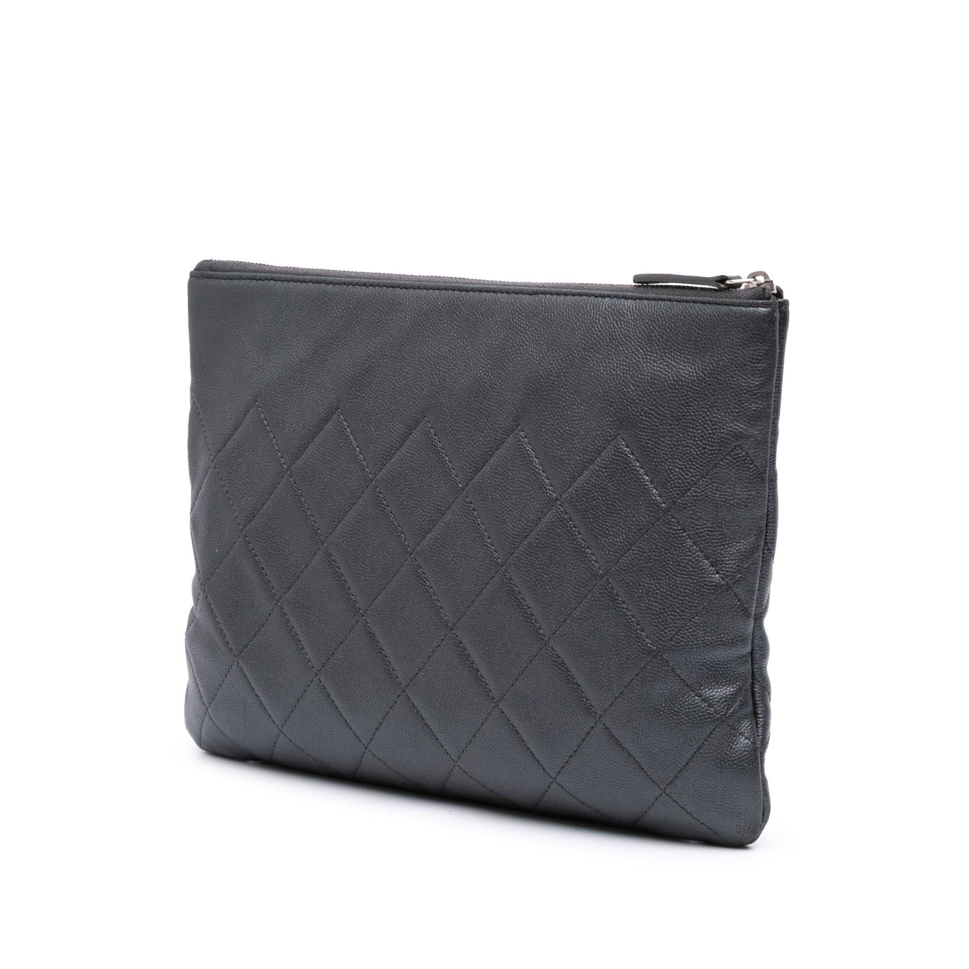 Chanel Medium CC Quilted Caviar O Case Clutch