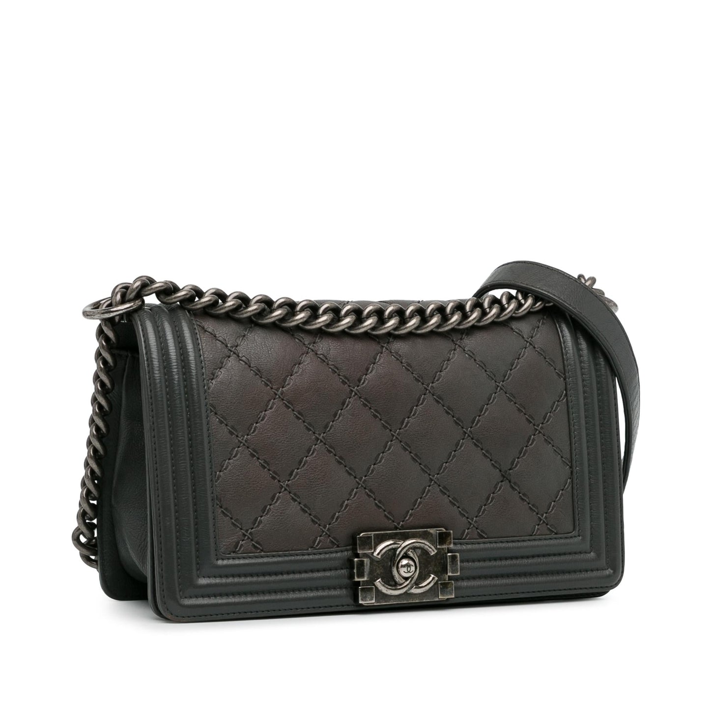 Chanel Medium Calfskin Double Stitch Boy Flap (SHG-SofQRy) Crossbody