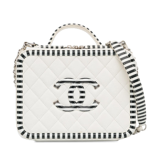 Chanel Medium Caviar CC Filigree Vanity Case (SHG-APLaSU) Handbag