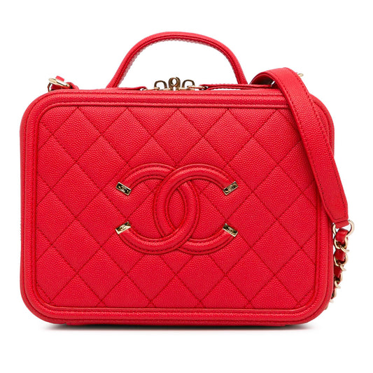 Chanel Medium Caviar CC Filigree Vanity Case (SHG-pbf0T7) Handbag