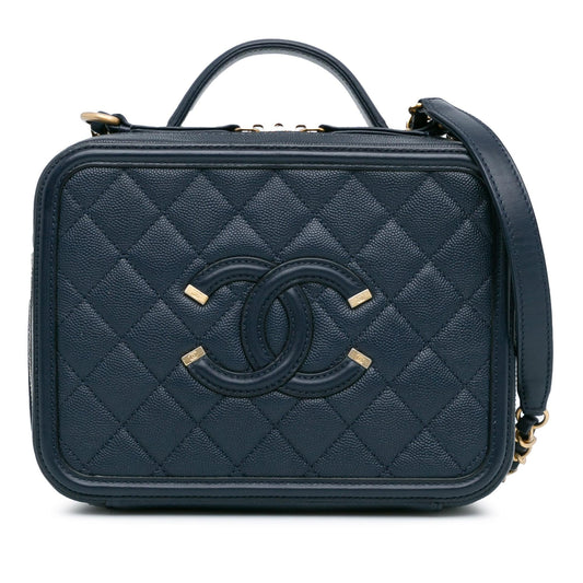 Chanel Medium Caviar CC Filigree Vanity Case (SHG-1tdpwa) Handbag
