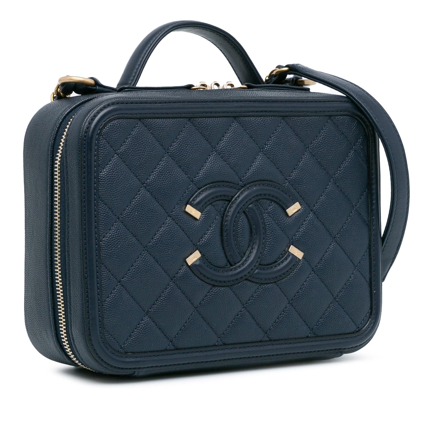 Chanel Medium Caviar CC Filigree Vanity Case (SHG-1tdpwa) Handbag