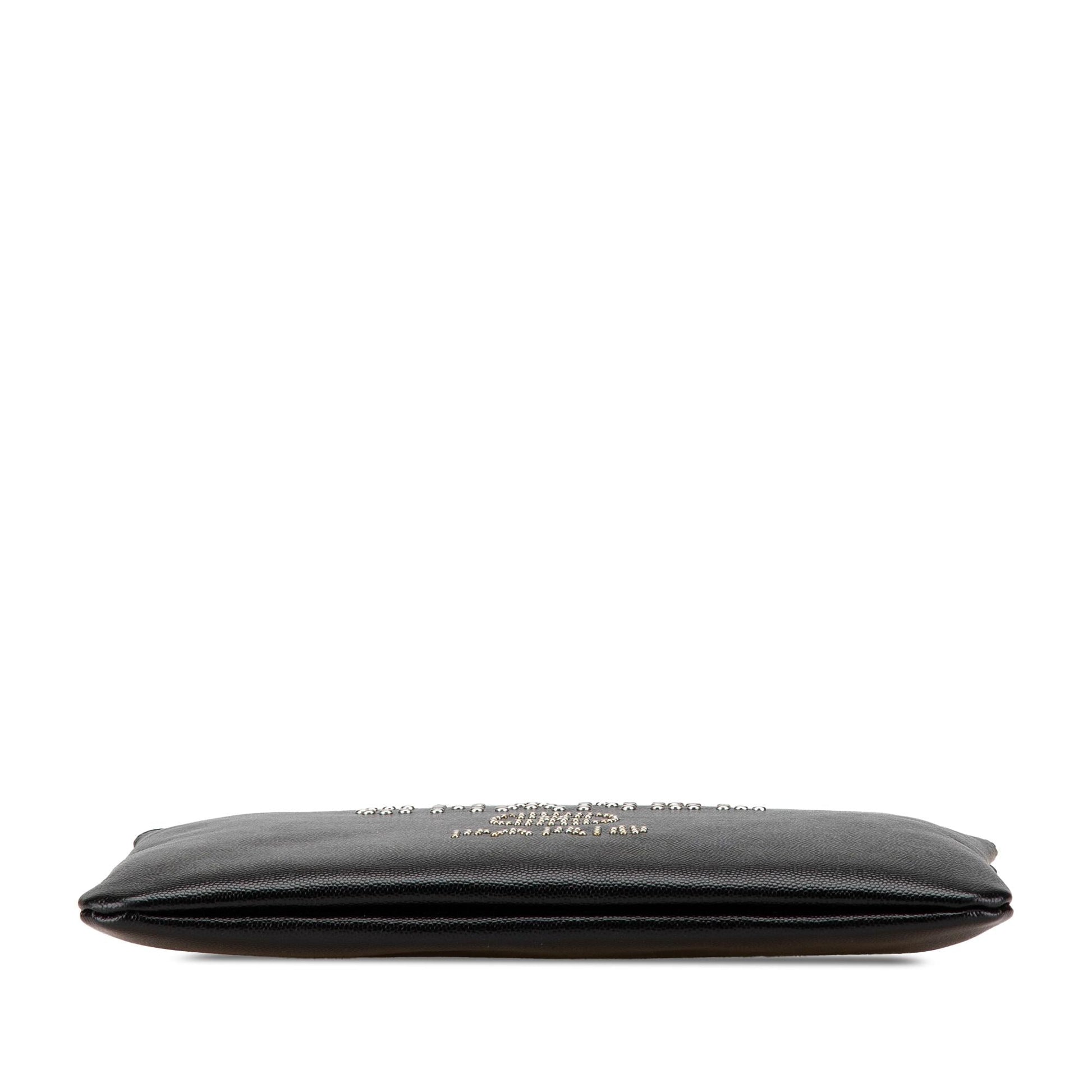 Chanel Medium Caviar Deauville Studded O Case Clutch
