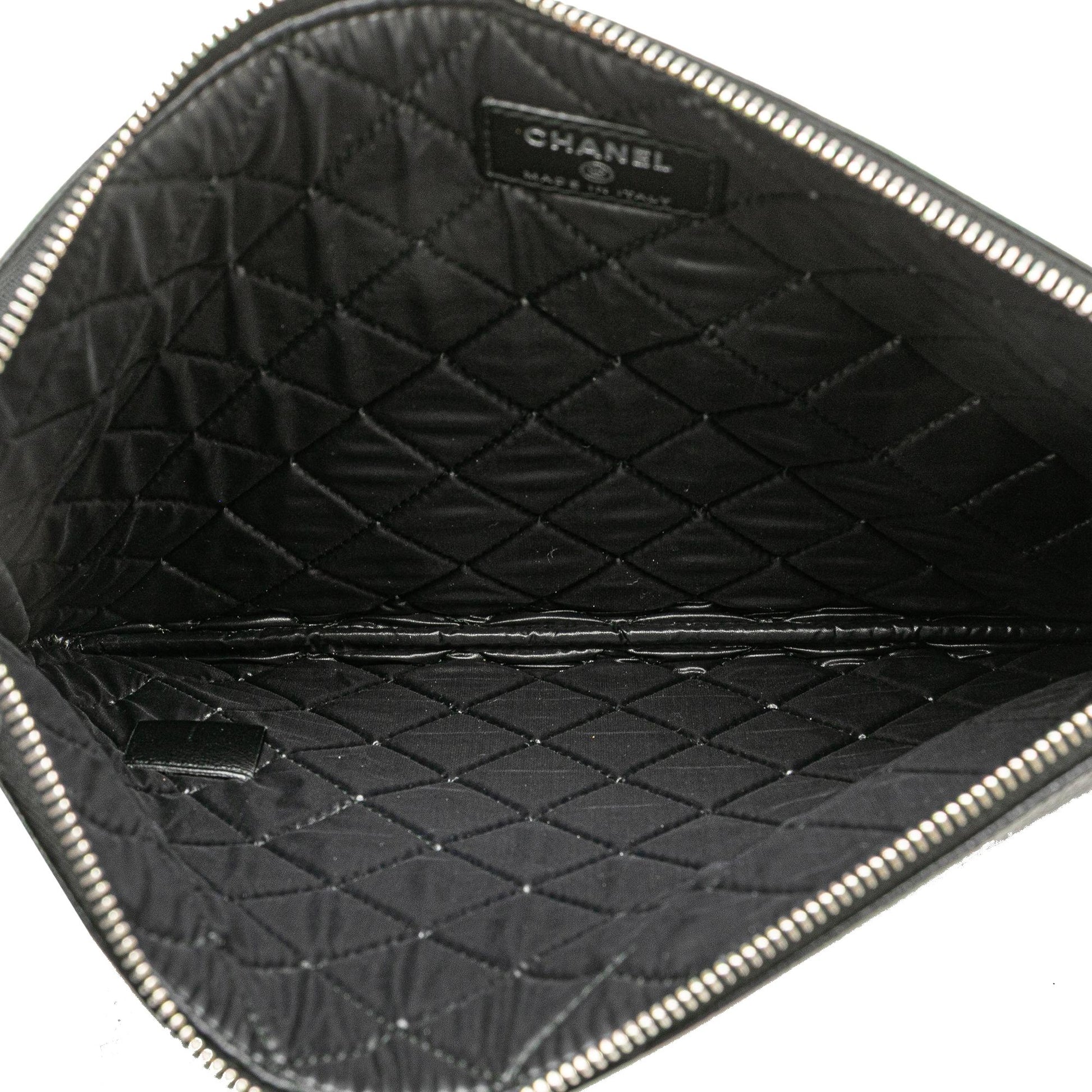 Chanel Medium Caviar Deauville Studded O Case Clutch