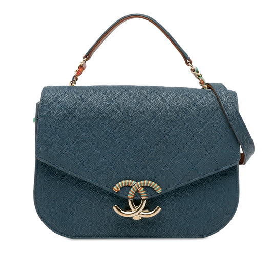 Chanel Medium Caviar Cuba Thread Around Flap (SHG-iQuY2B) Shoulder Bag