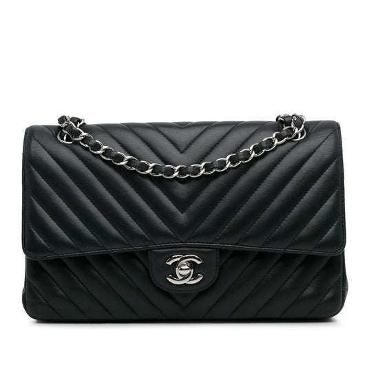 Chanel Medium Chevron Lambskin Double Flap (SHG-dzzHVL) Shoulder Bag