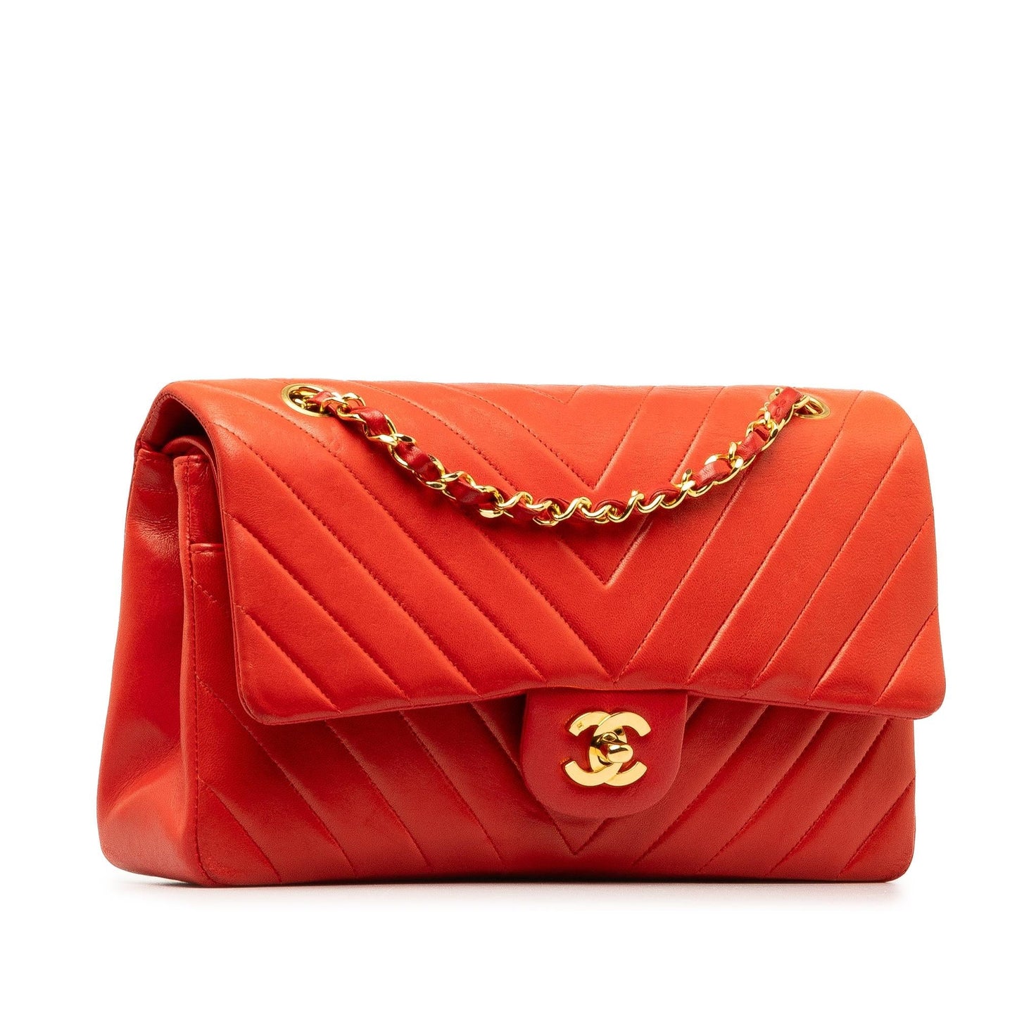 Chanel Medium Chevron Lambskin Double Flap (SHG-8d3ILA) Shoulder Bag