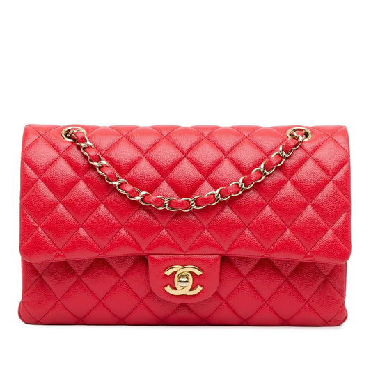 Chanel Medium Classic Caviar Double Flap (SHG-Pe4Lry) Shoulder Bag