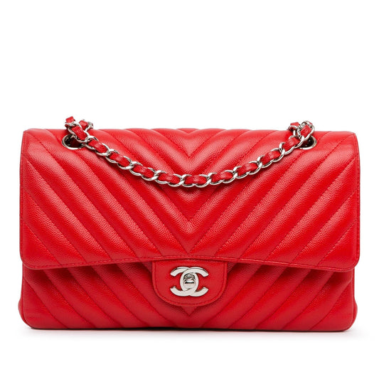 Chanel Medium Classic Chevron Caviar Double Flap (SHG-Cx8LmL) Shoulder Bag