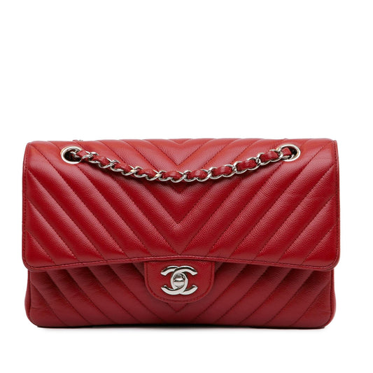 Chanel Medium Classic Chevron Caviar Double Flap (SHG-yLe4XT) Shoulder Bag
