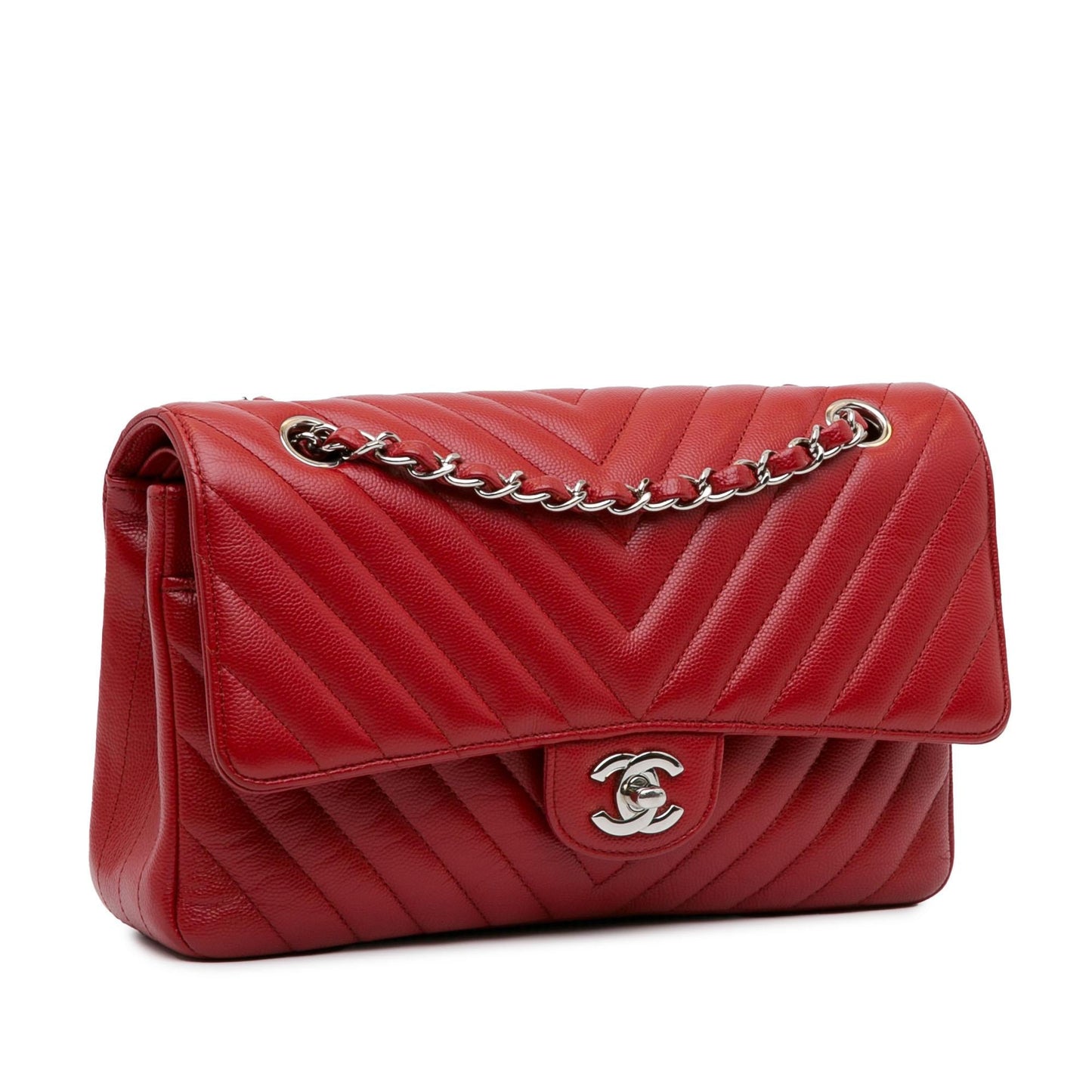 Chanel Medium Classic Chevron Caviar Double Flap (SHG-yLe4XT) Shoulder Bag
