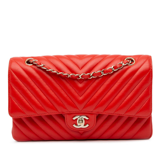 Chanel Medium Classic Chevron Lambskin Double Flap (SHG-PfQlYr) Shoulder Bag