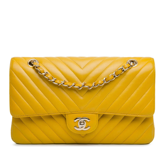 Chanel Medium Classic Chevron Lambskin Double Flap (SHG-uFNRNJ) Shoulder Bag