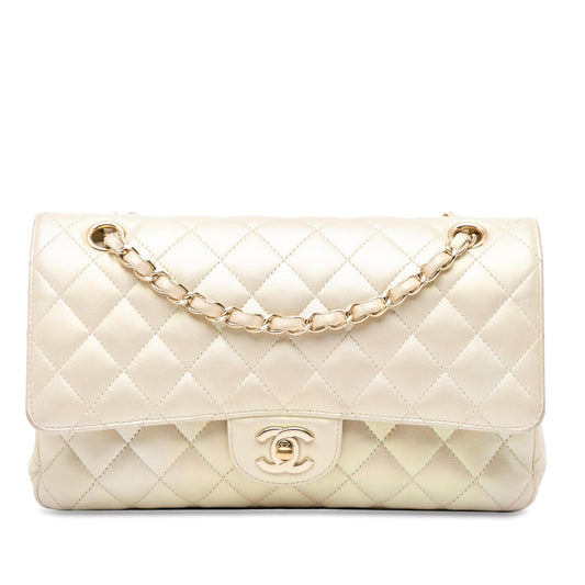 Chanel Medium Classic Iridescent Lambskin Double Flap (SHG-kXZTzR) Shoulder Bag