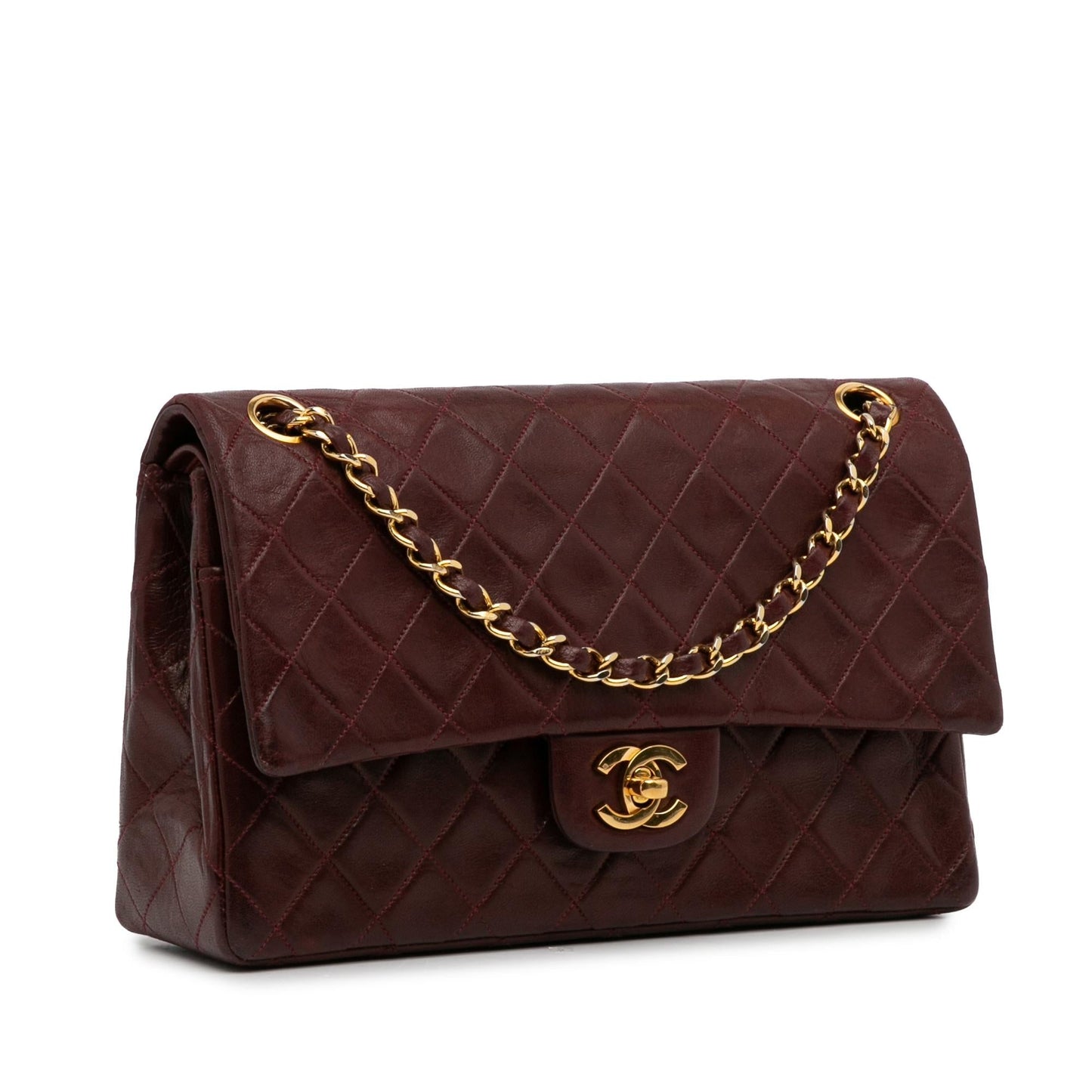 Chanel Medium Classic Lambskin Double Flap (SHG-qIrAFZ) Shoulder Bag