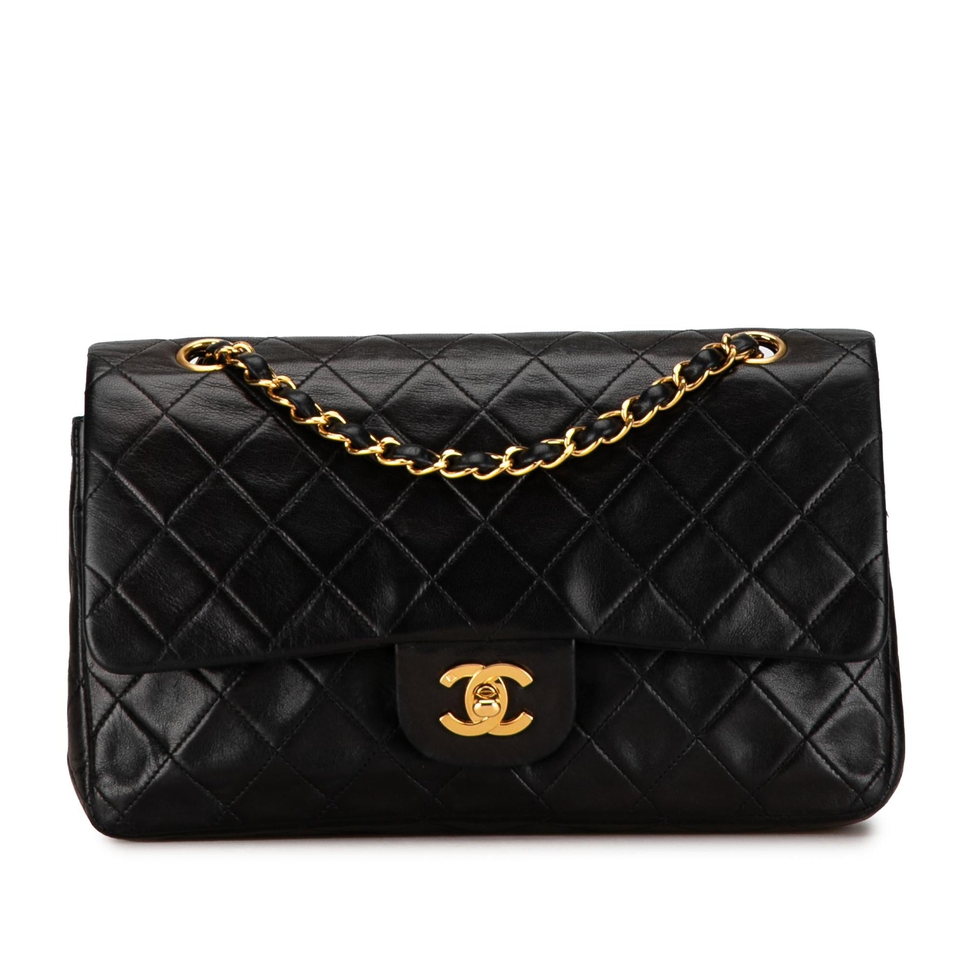 Chanel Medium Classic Lambskin Double Flap (SHG-f8WIdR) Shoulder Bag