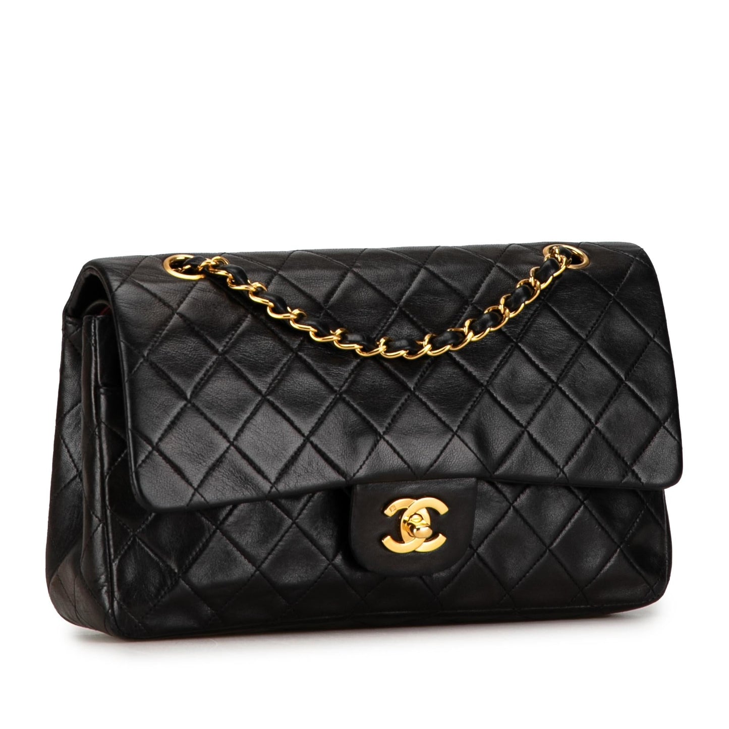 Chanel Medium Classic Lambskin Double Flap (SHG-f8WIdR) Shoulder Bag