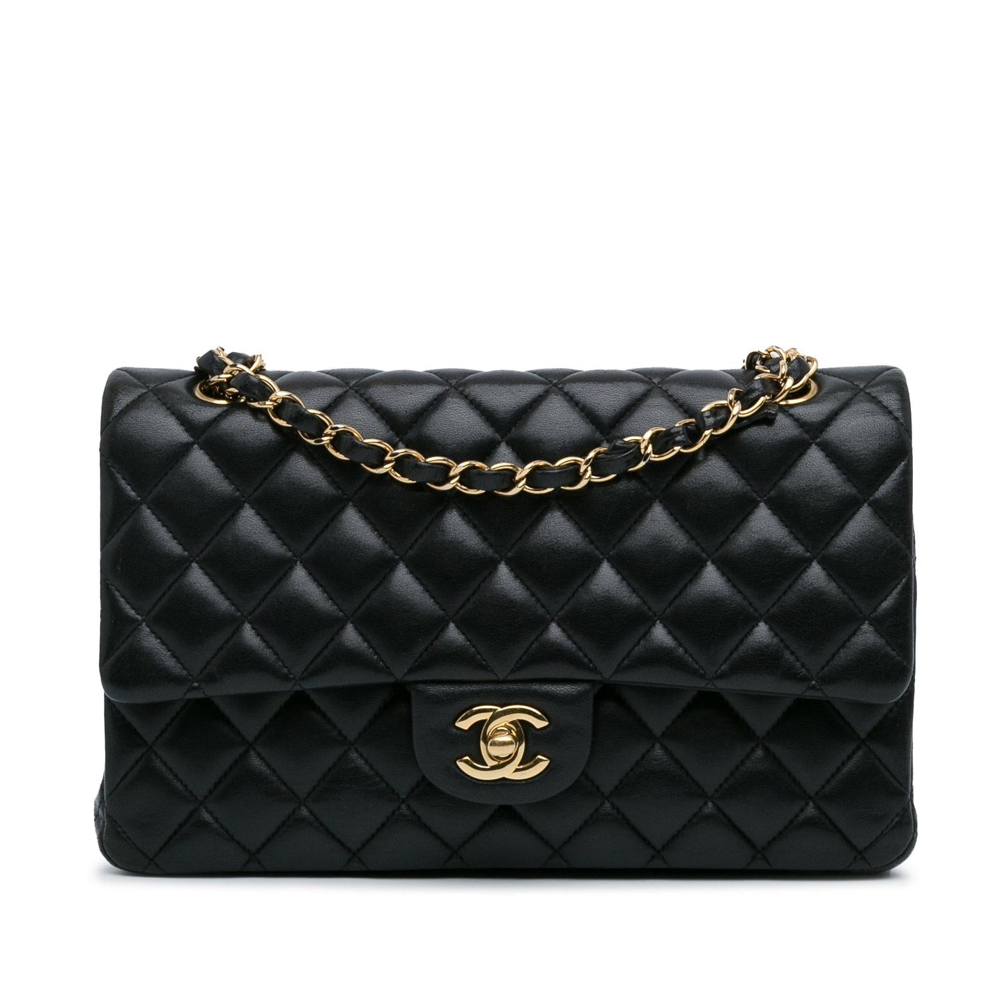 Chanel Medium Classic Lambskin Double Flap (SHG-ABhfkF) Shoulder Bag