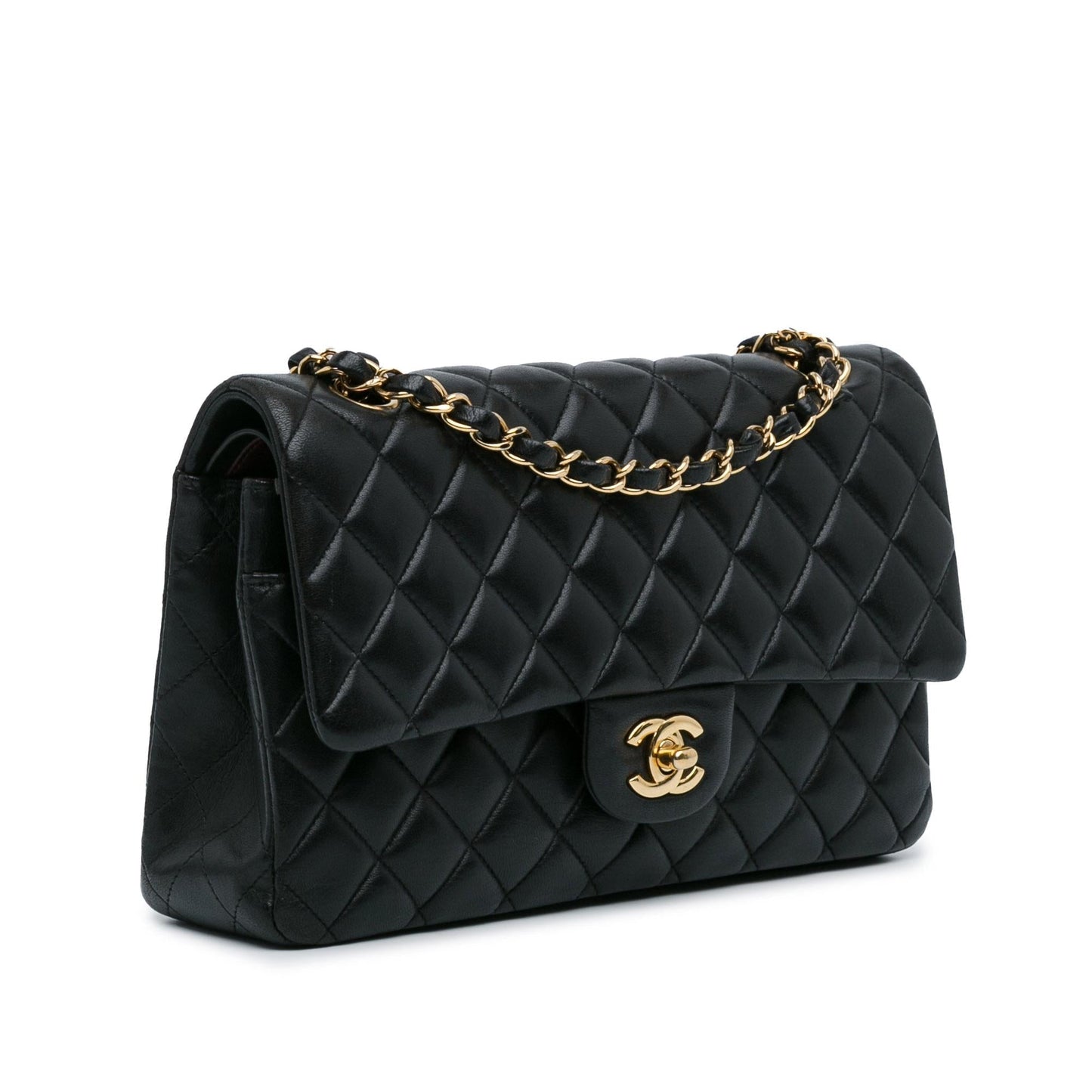 Chanel Medium Classic Lambskin Double Flap (SHG-ABhfkF) Shoulder Bag