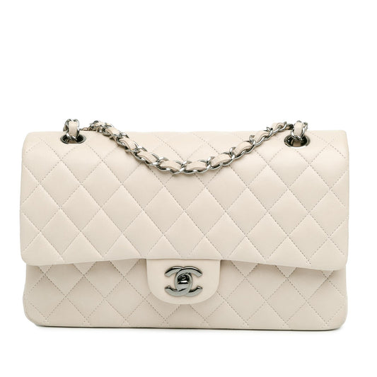 Chanel Medium Classic Lambskin Double Flap (SHG-ouJySv) Shoulder Bag
