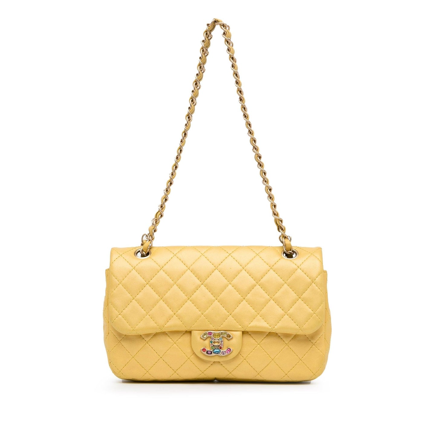 Chanel Medium Classic Lambskin Precious Jewel Single Flap (SHG-lt3YtA) Shoulder Bag