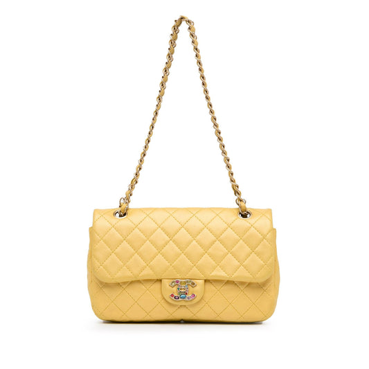 Chanel Medium Classic Lambskin Precious Jewel Single Flap (SHG-lt3YtA) Shoulder Bag