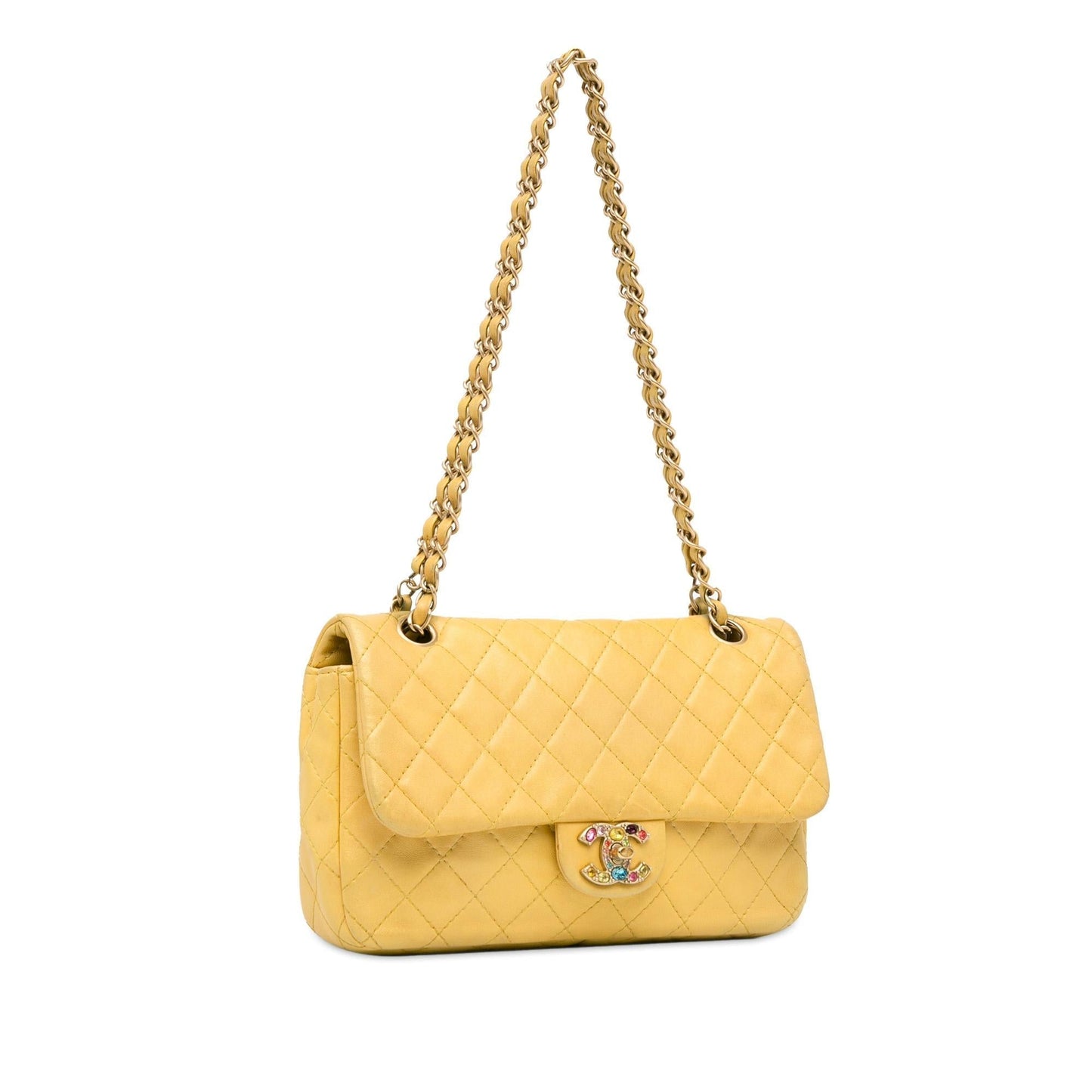 Chanel Medium Classic Lambskin Precious Jewel Single Flap (SHG-XnMA6A) Shoulder Bag