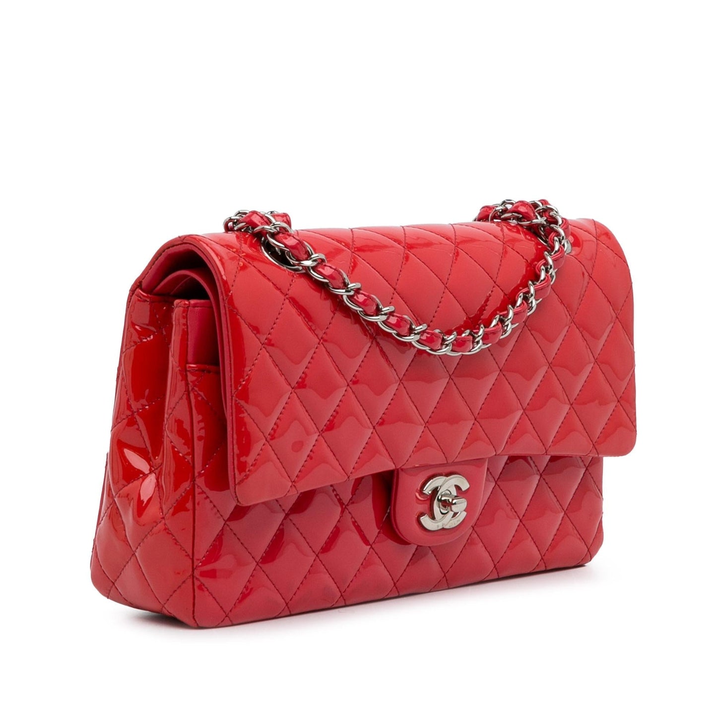 Chanel Medium Classic Patent Double Flap (SHG-VkMy2C) Shoulder Bag