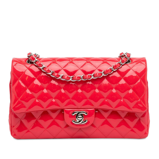 Chanel Medium Classic Patent Double Flap (SHG-GlJ0xg) Shoulder Bag